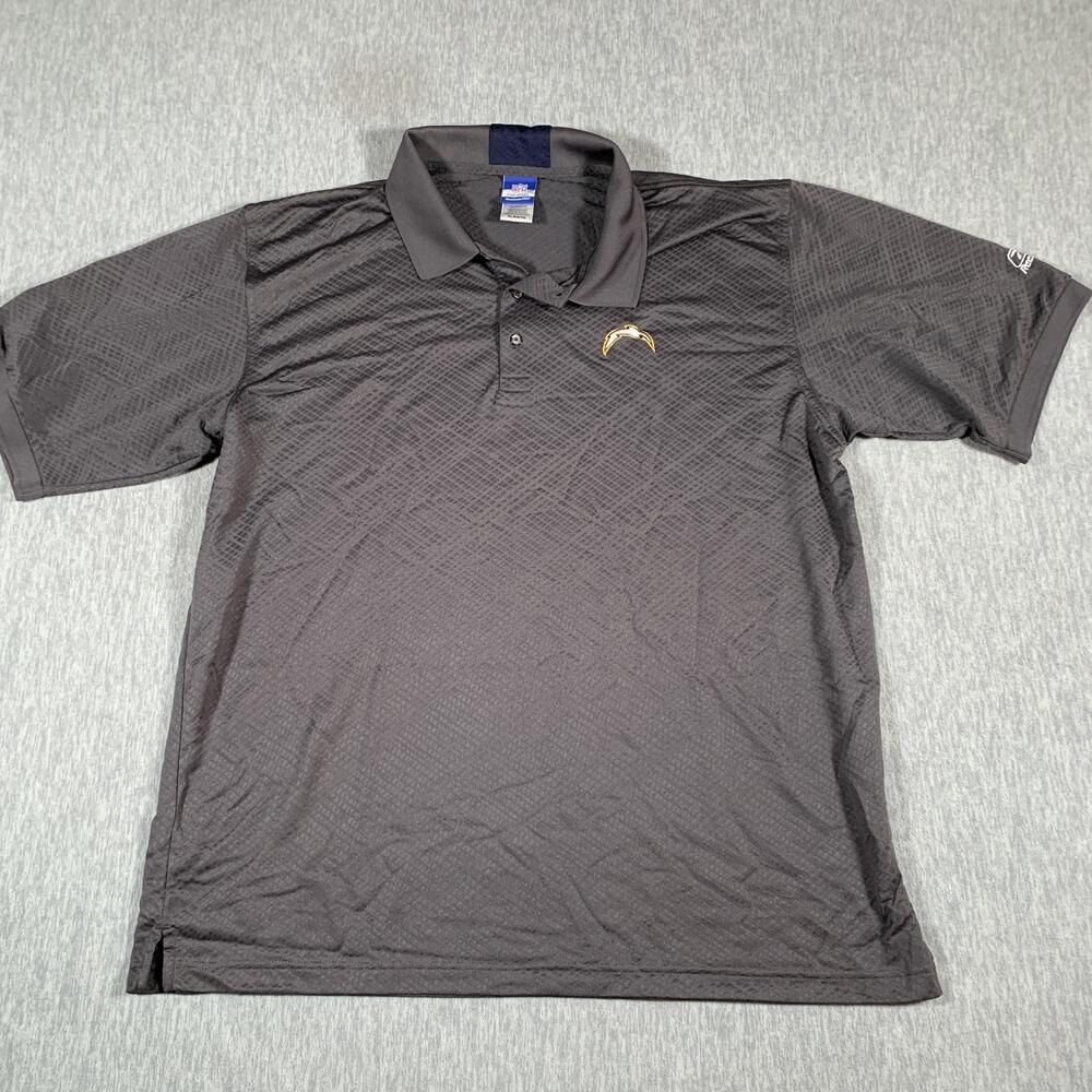 San Diego Chargers Shirt Polo Mens XL Gray NFL Football Reebok Bolt Logo Golf